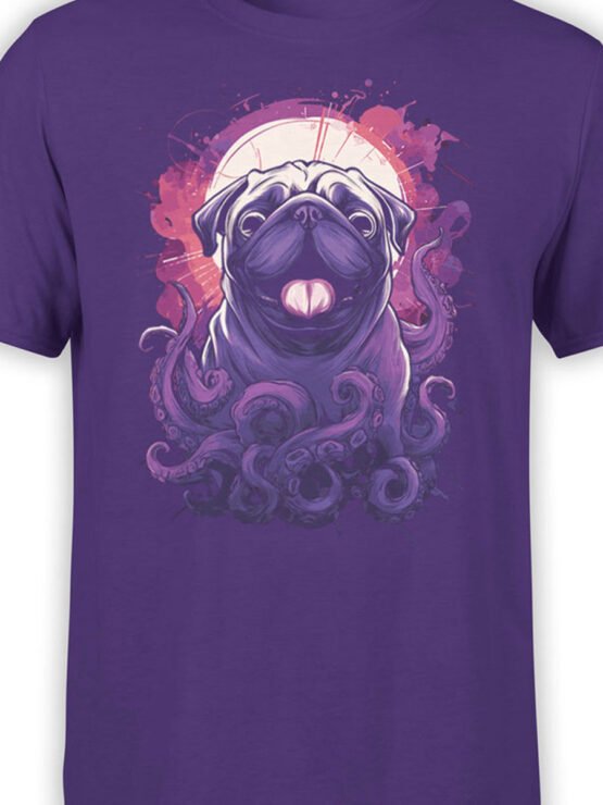Close-up of Pugthulhu artwork showing pug face, twisting tentacles, and cosmic details