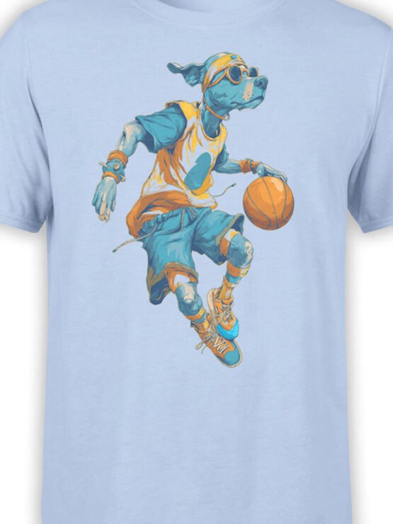 Close-up of Slam Dunk Pup artwork showing shades, headband, and hoop action pose
