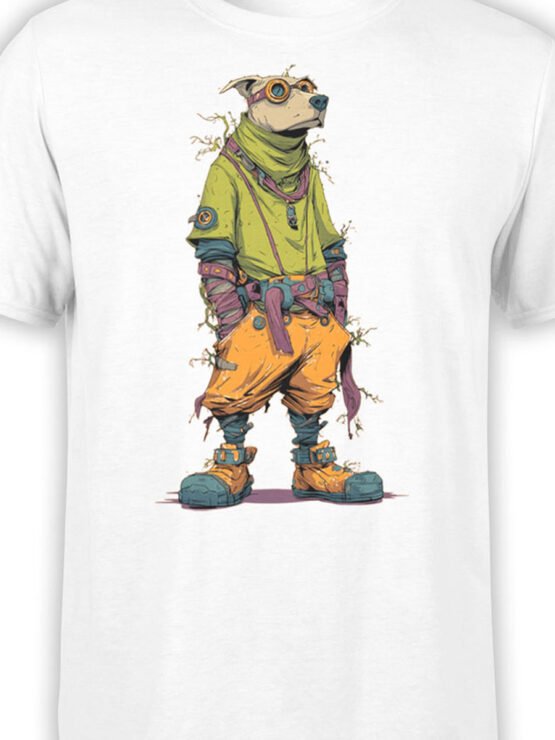 Close-up of Street Pup design showing stylish dog in goggles, cargo pants, and boots