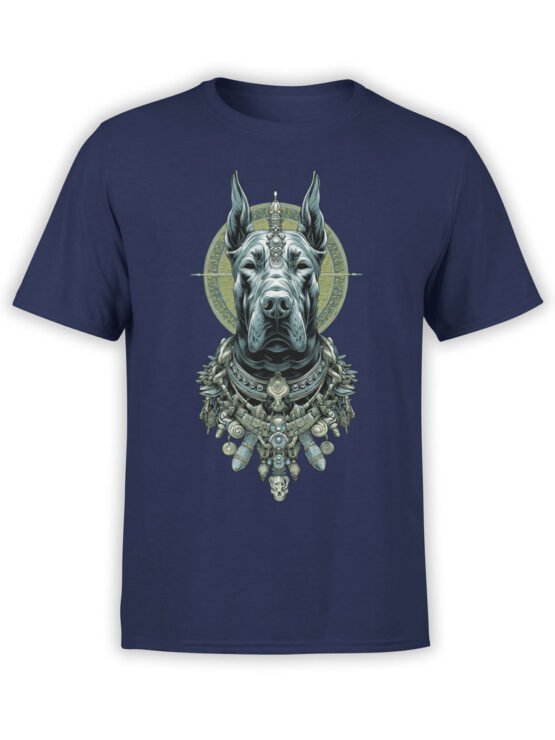 T-shirt full view in navy featuring Guardian Hound ornate Great Dane graphic