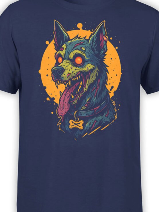 Close-up of Zombie Pup design with glowing eyes and long tongue
