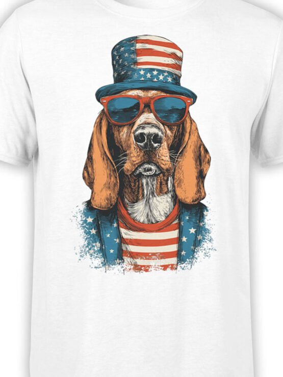 Close-up of Uncle Bark design with sunglasses and American flag outfit