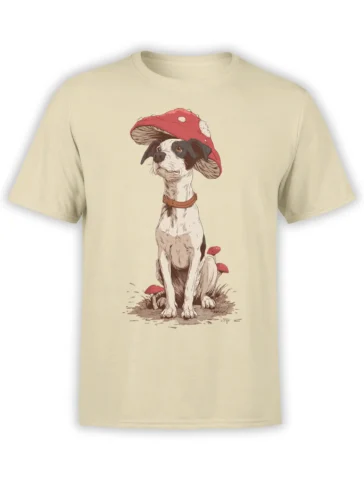 Mushroom Pup Dog T-Shirt front view on a white background