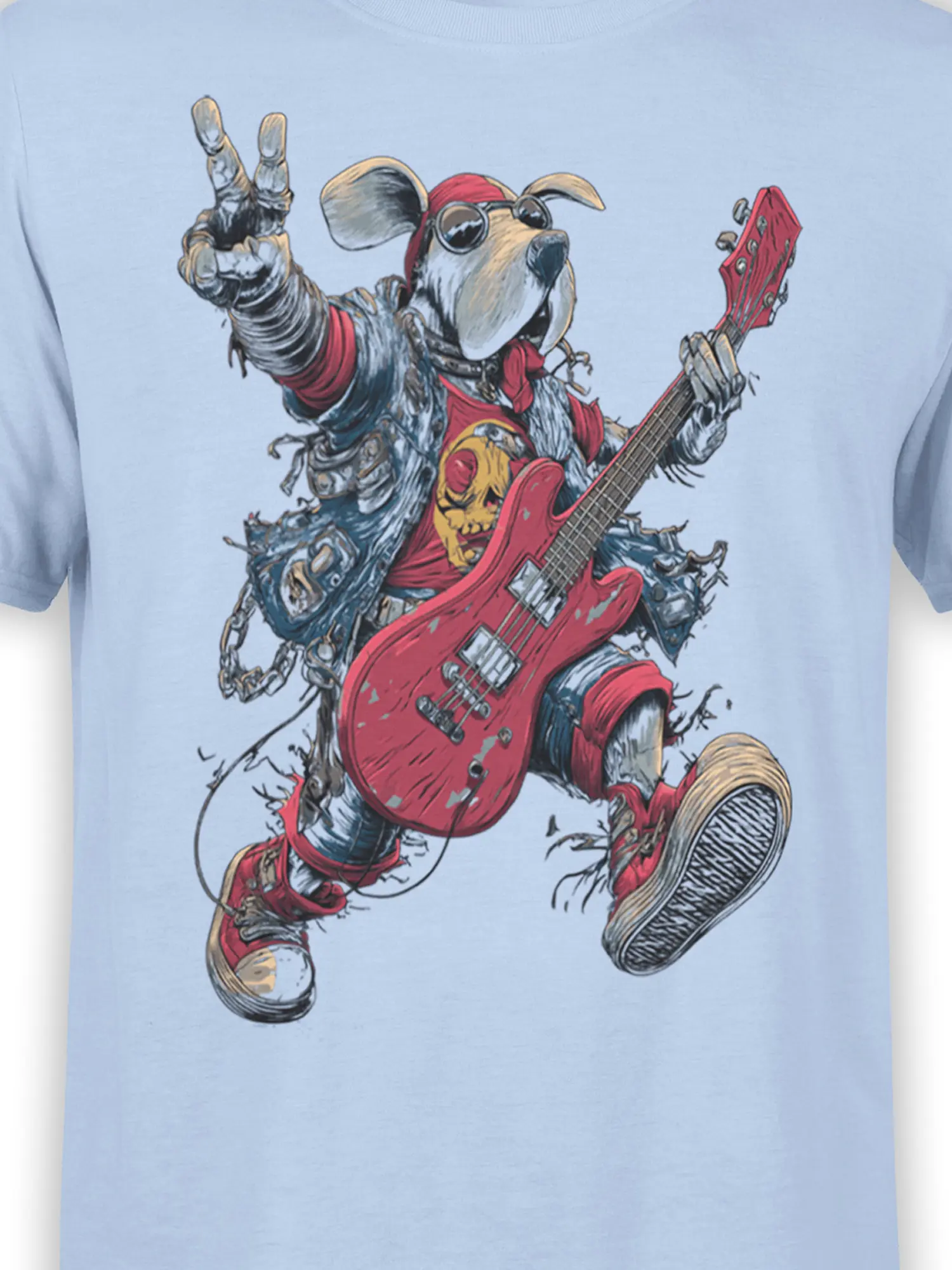 Close-up view of the Rock Pup Dog T-shirt design