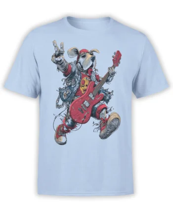 Rock Pup Dog T-shirt front view on a white background