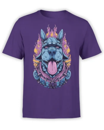 Flame Guard Dog Warrior T-Shirt front view on a white background