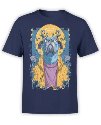 Halo Hound Dog T-shirt front view on a white background