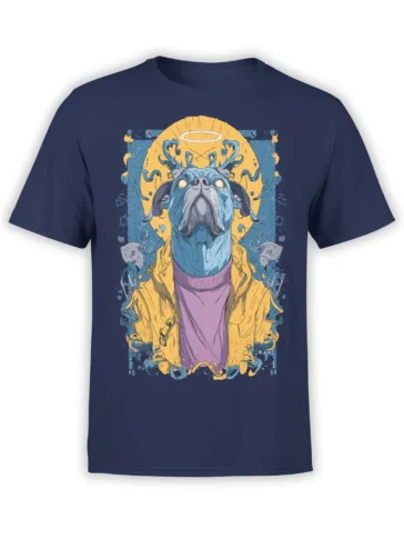 Halo Hound Dog T-shirt front view on a white background