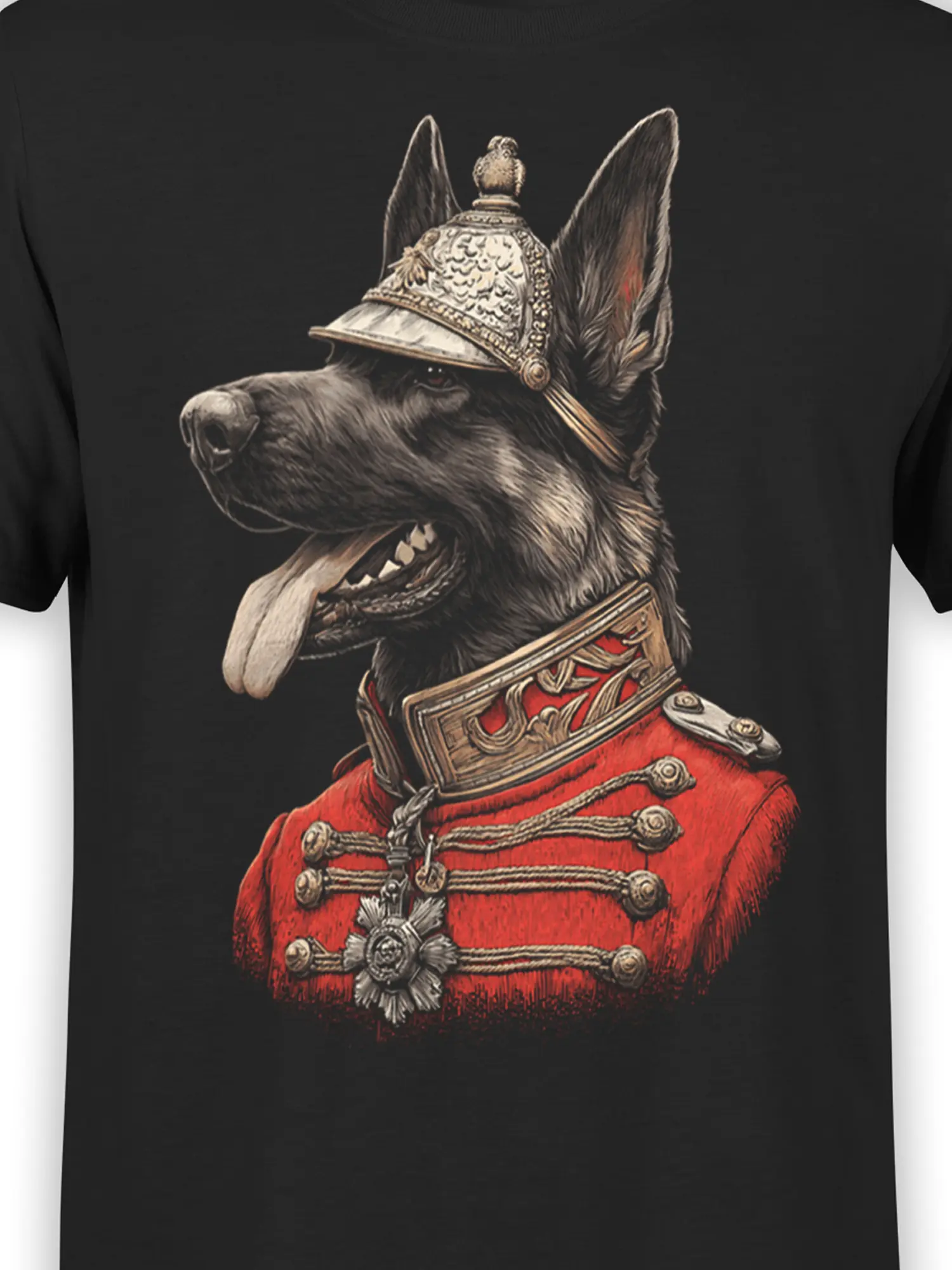 Close-up view of the Imperial Shepherd Dog T-Shirt design