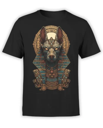 Anubis Pharaoh Dog T-Shirt front view on a white background