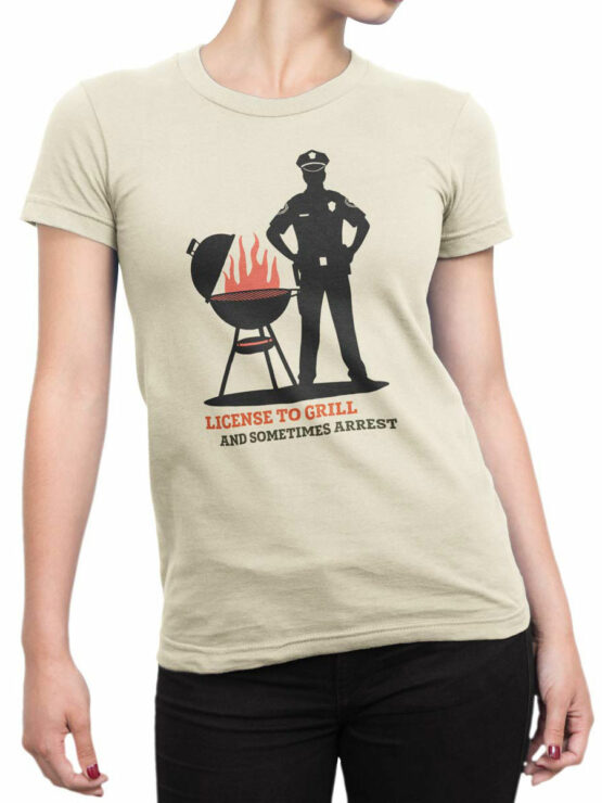 2337 License to Grill T-Shirt Front Woman