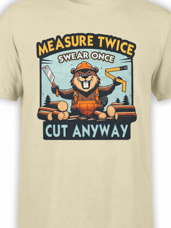 2353 Measure Twice Swear Once Cut Anyway T-Shirt Front Color