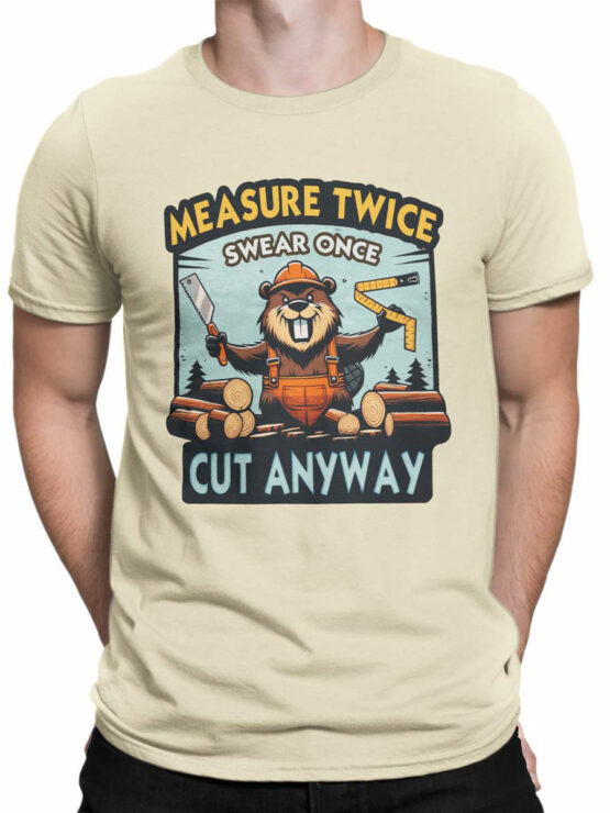 2353 Measure Twice Swear Once Cut Anyway T-Shirt Front Man