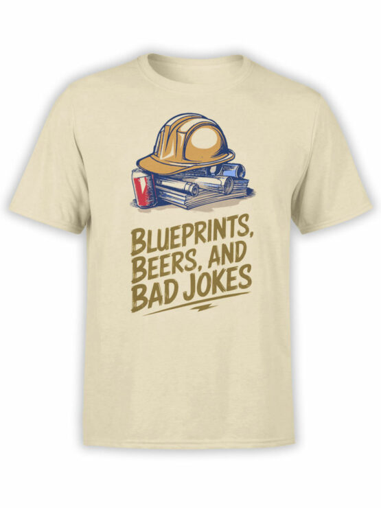 2358 Blueprints Beers Bad Jokes T-Shirt Front