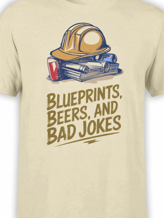 2358 Blueprints Beers Bad Jokes T-Shirt Front Color