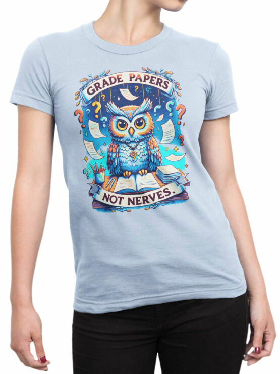 2361 Wise Owl Teacher T-Shirt Front Woman