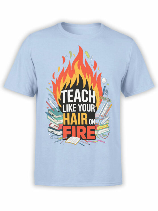 2364 On Fire Teacher T-Shirt Front