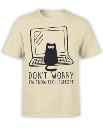0687 Cat Shirts Tech Support Front